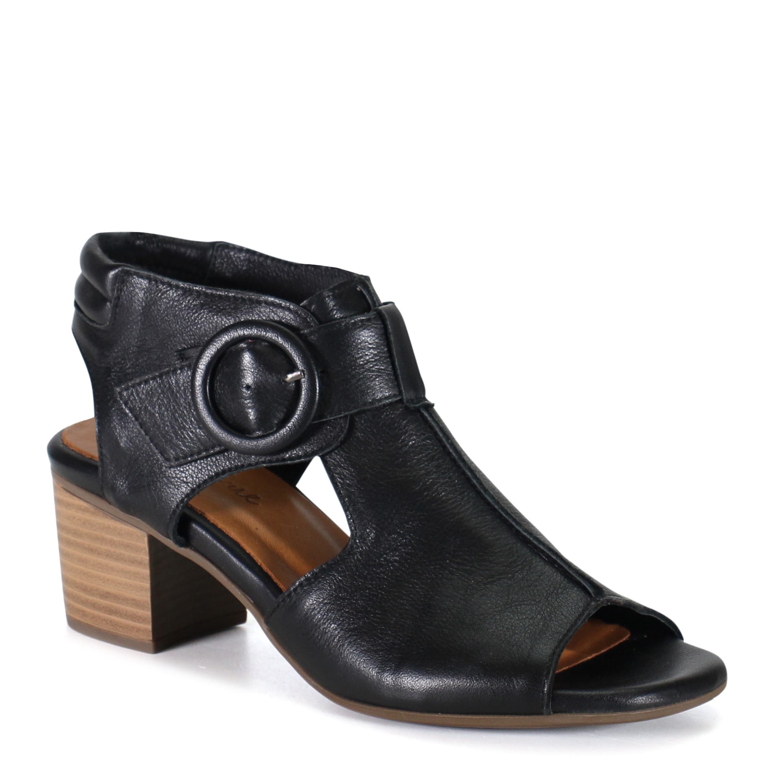 DibaTrue CORA LINE Leather Dressy Heeled Sandal, Main, color, Black