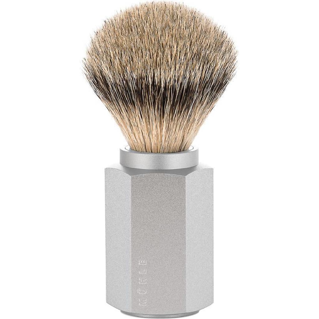 Mühle Hexagon Silver Handle Silvertip Badger Shaving Brush In Silver
