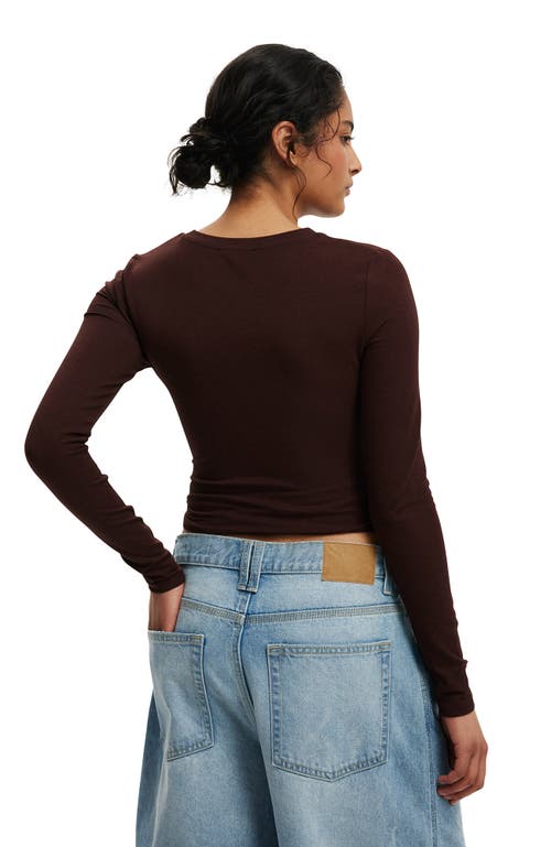 Cotton On All Day Crew Long Sleeve In Burgundy