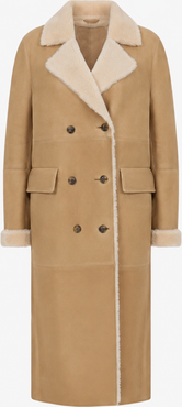 Mine Bilgi Symphony Merino Shearling Double-Breasted Long Coat