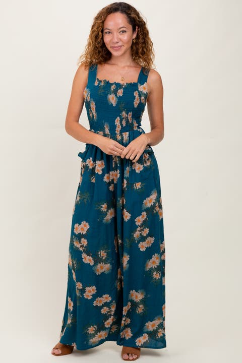 Floral Smocked Jumpsuit
