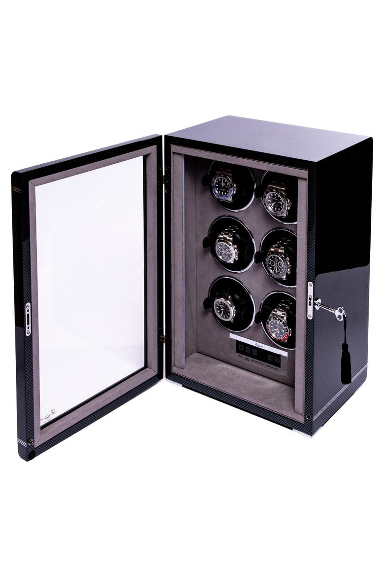 FORMULA SIX WATCH WINDER, Alternate, color, Carbon Fibre