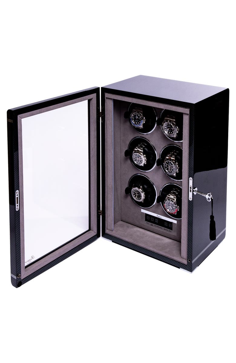 Rapport London FORMULA SIX WATCH WINDER, Alternate, color, Carbon Fibre