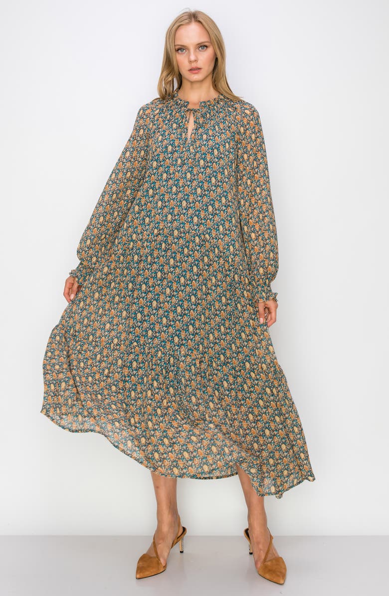 MELLODAY Neck Tie Maxi Dress, Alternate, color, 