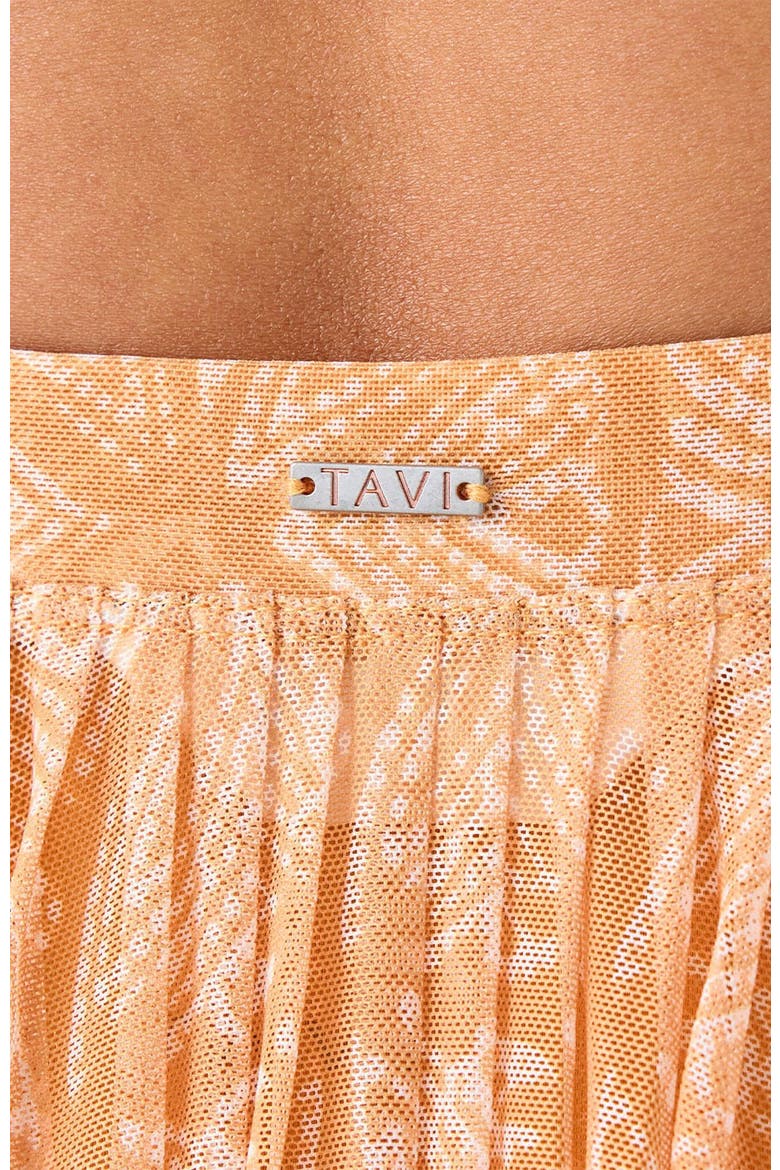 Pleated Active Coverup Skirt, Alternate, color, APRICOT BATIK