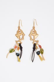 Bimba y Lola Metal And Ceramic Fish Earrings