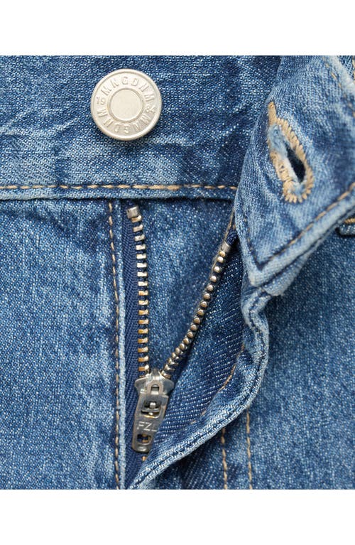 Mango Low-rise Wideleg Jeans With Belt Medium Blue In Medium Blue