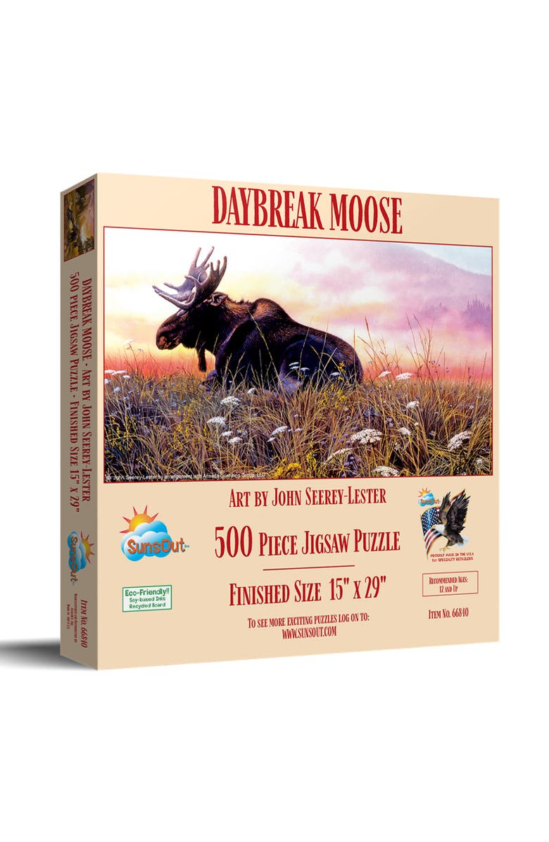 Sunsout Daybreak Moose 500 piece Jigsaw Puzzle for Adults, Main, color, Multicolor