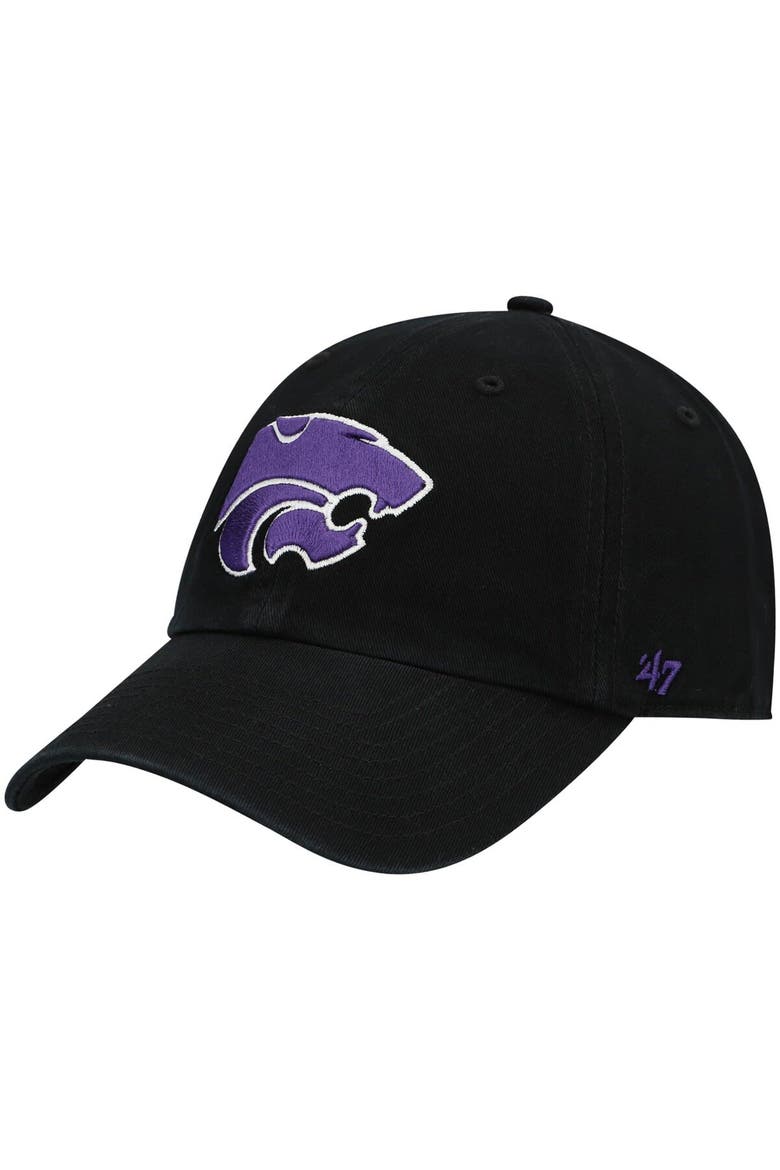 Men's '47 Black Kansas State Wildcats Vintage Clean Up Adjustable Hat, Main, color, Black