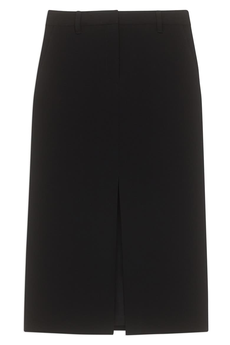 Front Vent A-Line Skirt, Alternate, color, BLACK