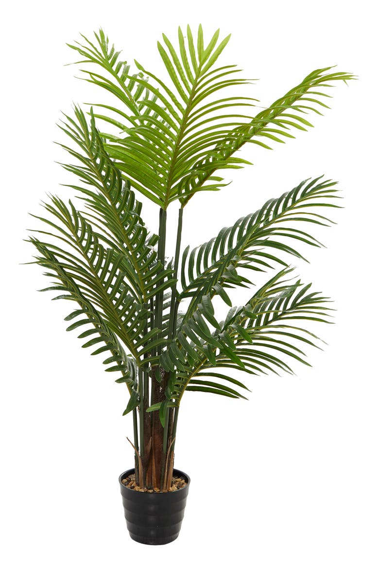 Green Faux Foliage Artificial Palm Tree, Alternate, color, GREEN