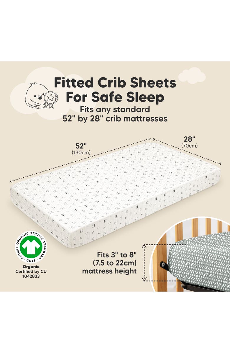 KeaBabies 2-Pack Lyra Muslin Crib Sheets, Alternate, color, Nordic