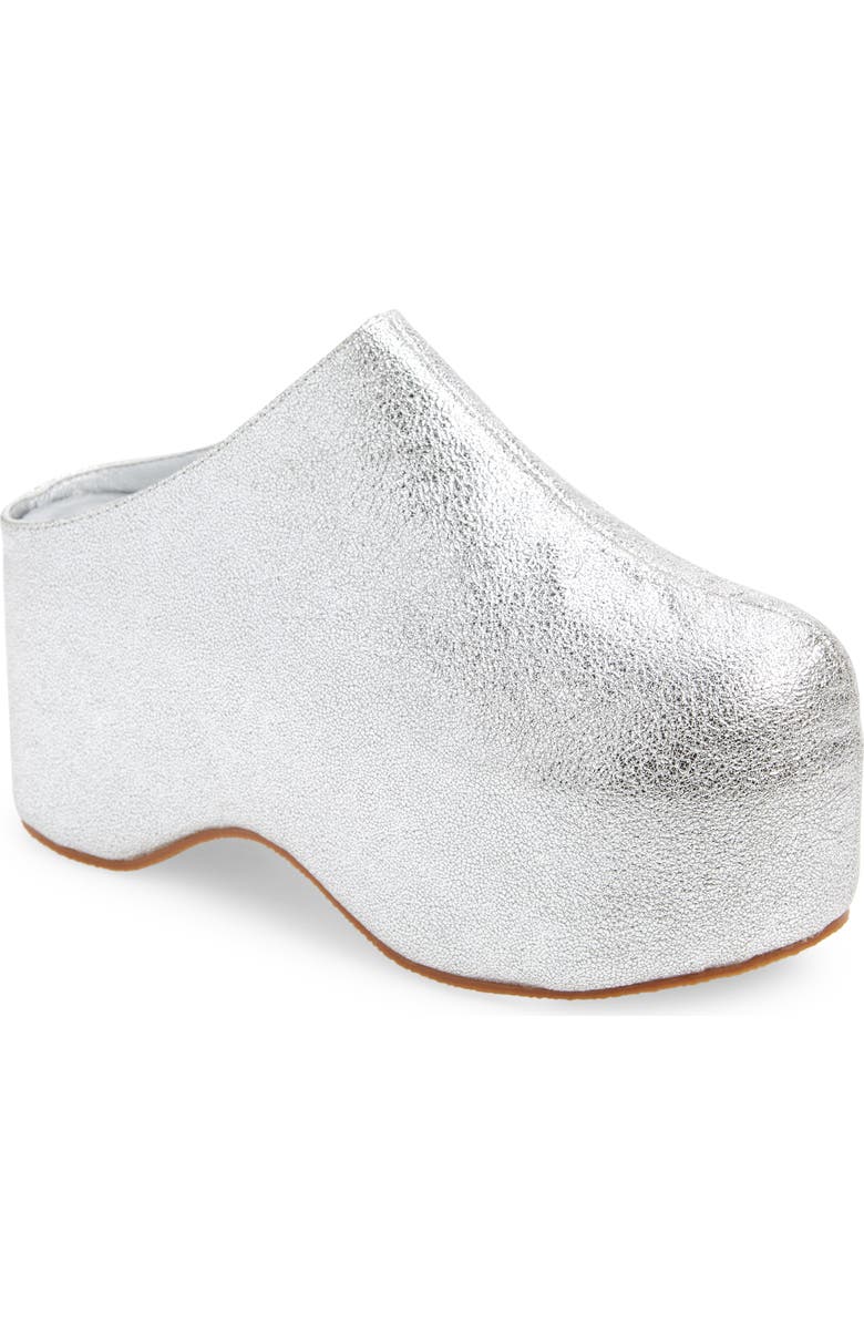 AZALEA WANG Lizzy Metallic Platform Clog, Main, color, Silver