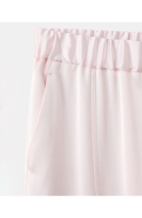 Mango Satin Slit Hem Wide Leg Pants In Pink
