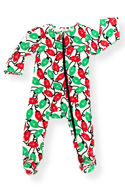 Norani Snowman Stretch Organic Cotton Footie in Red/Green 