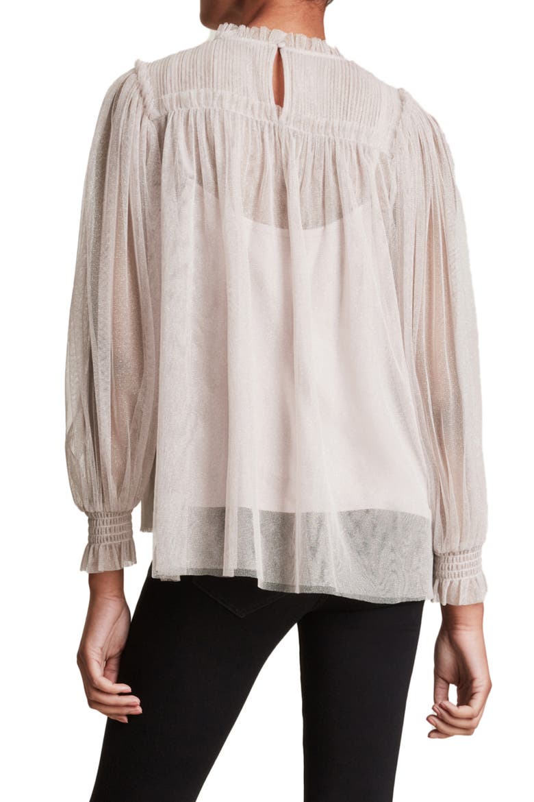 Perri Long Sleeve Top, Alternate, color, METALLIC NUDE PINK