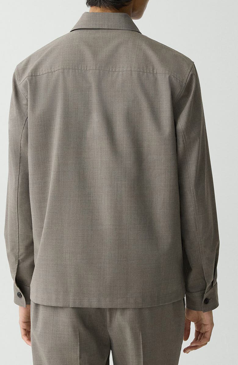 Theory Travel Motion Wool Blend Overshirt, Alternate, color, Walnut Melange