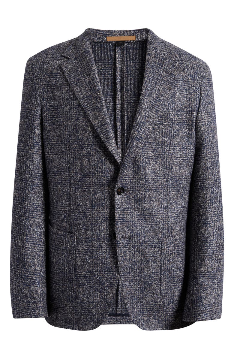 BOSS Jeff Regular Fit Check Virgin Wool, Silk & Cashmere Sport Coat, Main, color, Open Blue