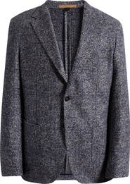 BOSS Jeff Regular Fit Check Virgin Wool, Silk & Cashmere Sport Coat