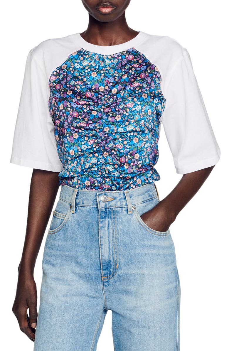 SANDRO Lutetia Raglan T-Shirt, Main, color, Blanc