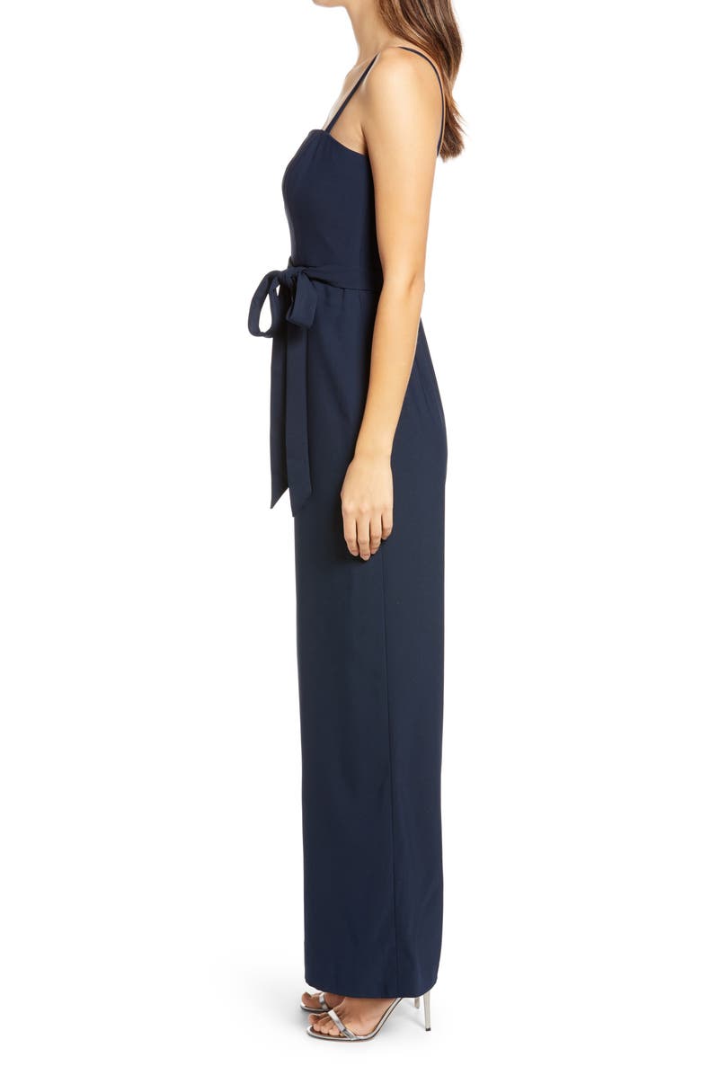 Dessy Collection Alana Crepe Wide Leg Jumpsuit, Alternate, color, 