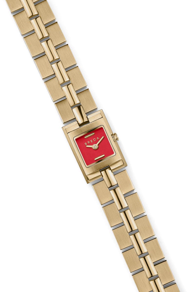 BREDA Relic Square Bracelet Watch, 16mm, Alternate, color, Gold
