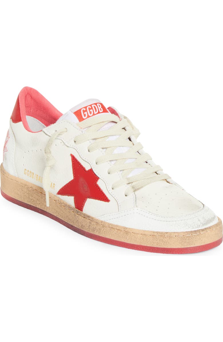 Golden Goose Ball Star Low Top Sneaker, Main, color, White/ Strawberry Red