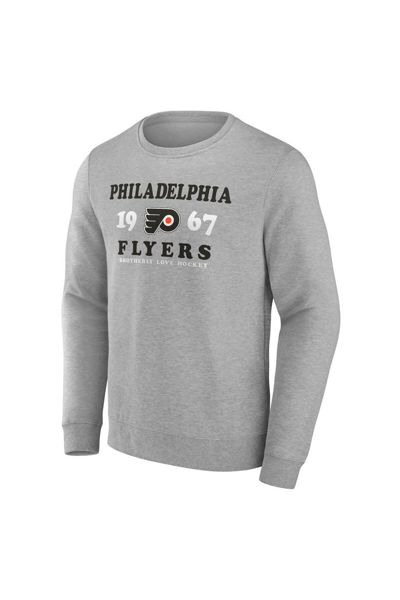 Men's Fanatics Branded Heather Charcoal Philadelphia Flyers Fierce Competitor Pullover Sweatshirt, Alternate, color, Charcoal
