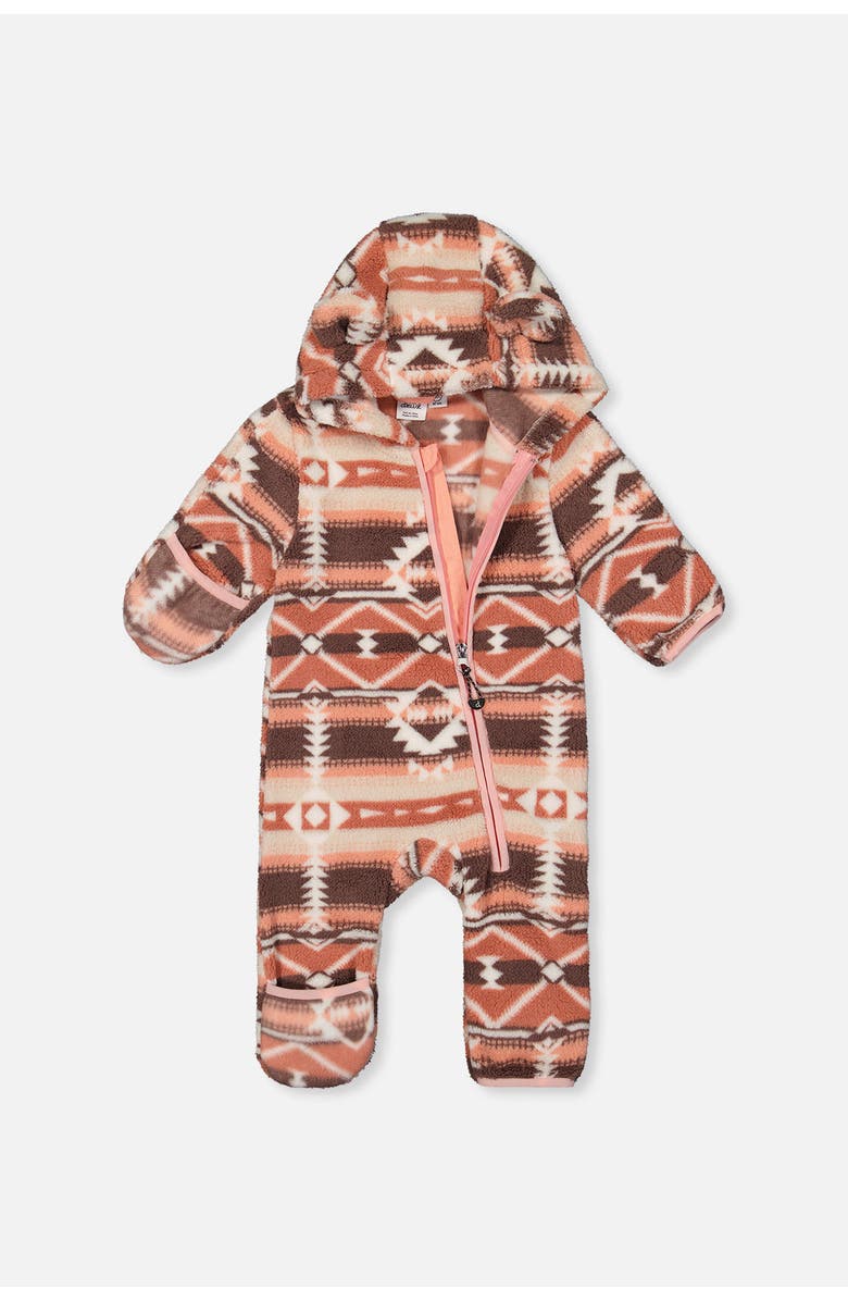 Deux par Deux Mid-Season Fleece Animal Ear Hood Fold-Over One-Piece Outerwear, Alternate, color, 