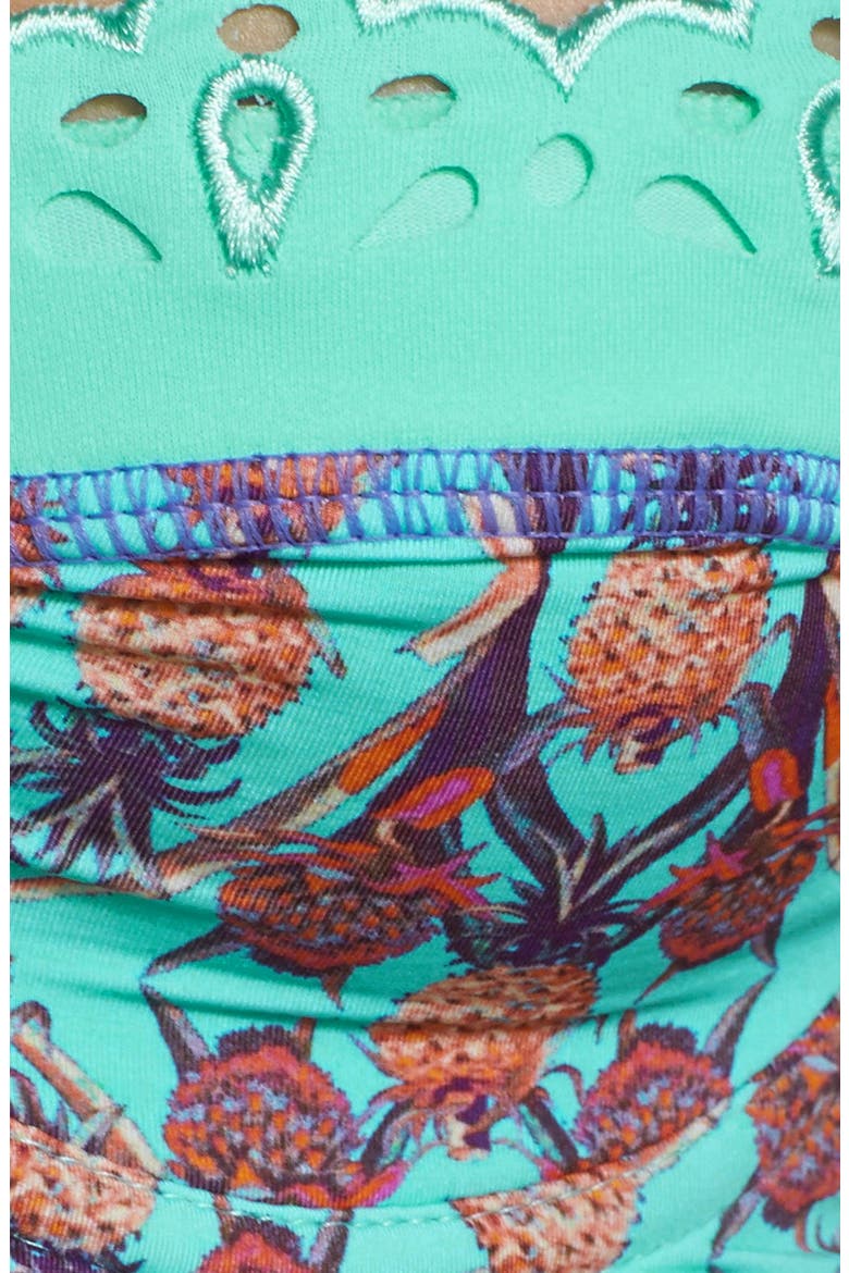 'Pineapple Stakes' Reversible Bandeau Bikini Top, Alternate, color, MULTICOLOR