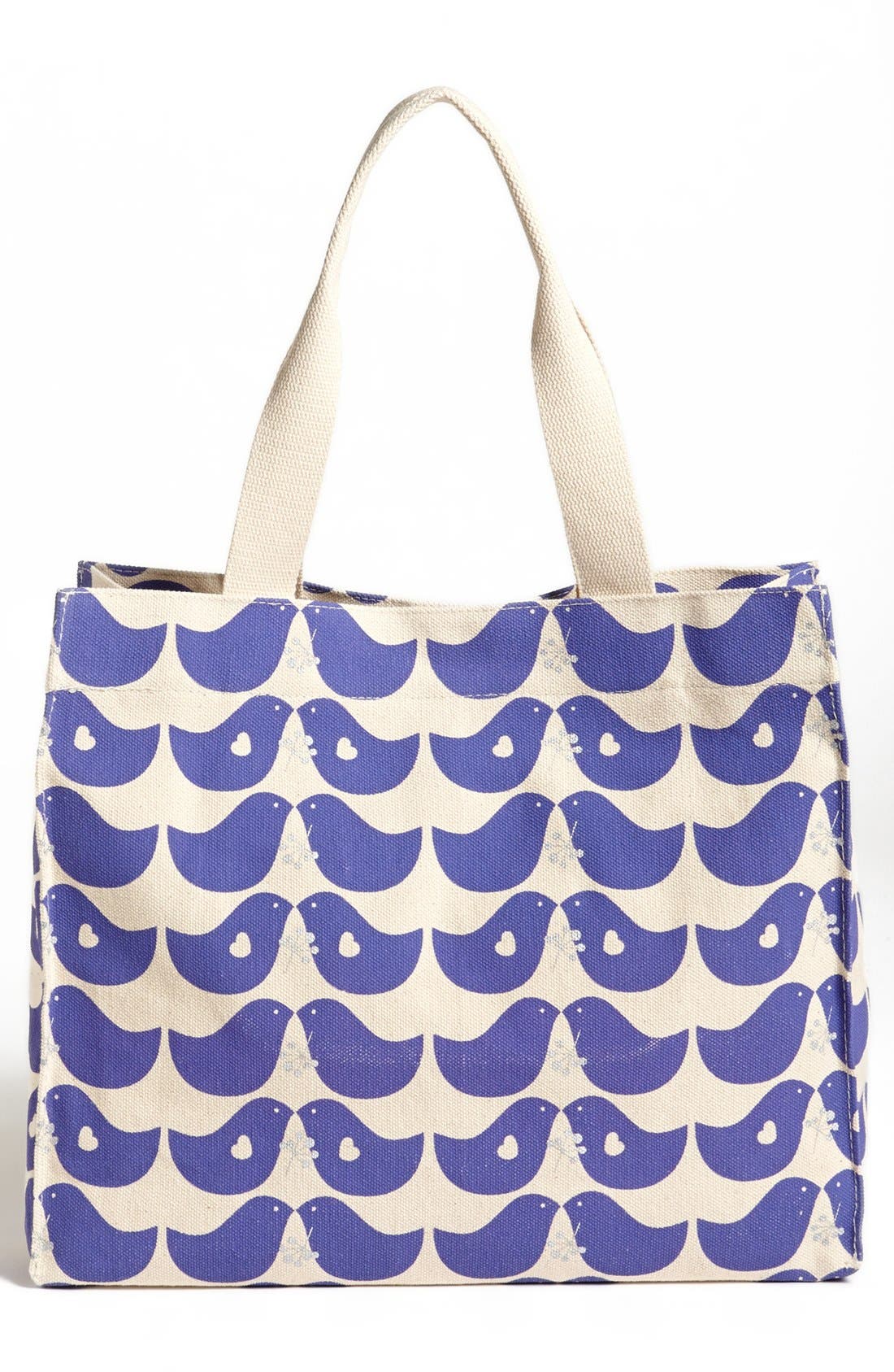 Organic Cotton Canvas Tote, Alternate, color, LOVEBIRD BONDI BLUE