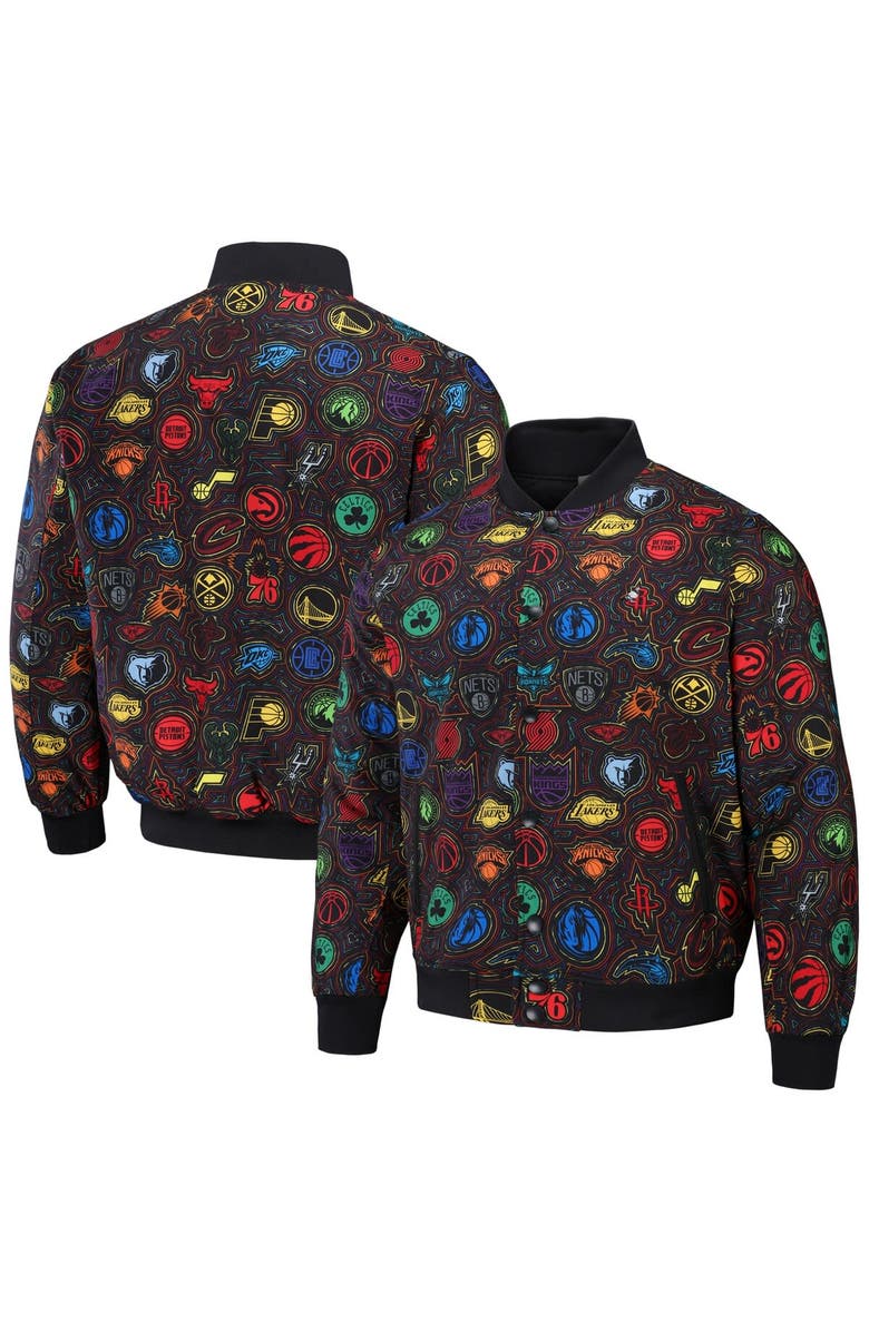 STAPLE Men's NBA x Staple Black All Teams Fusion Full-Snap Jacket, Main, color,