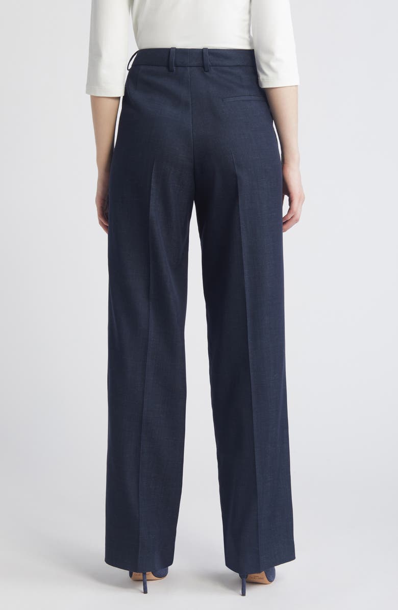BOSS Taleco Pleated Wide Leg Trousers, Alternate, color, Indigo