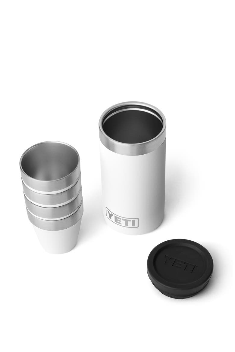 Rambler Set of 4 Shot Glasses & Case, Alternate, color, WHITE
