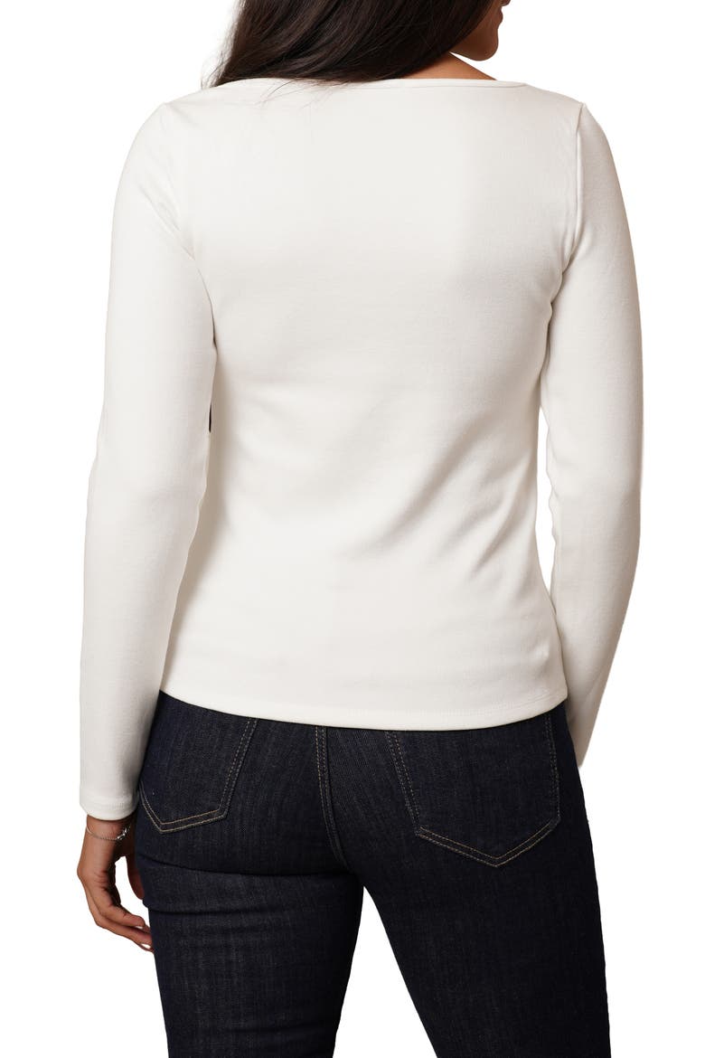 Asymmetric Neck Long Sleeve Top, Alternate, color, BONE