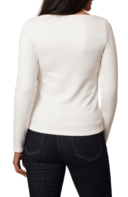 Cyrus Asymmetric Neck Long Sleeve Top In Brown