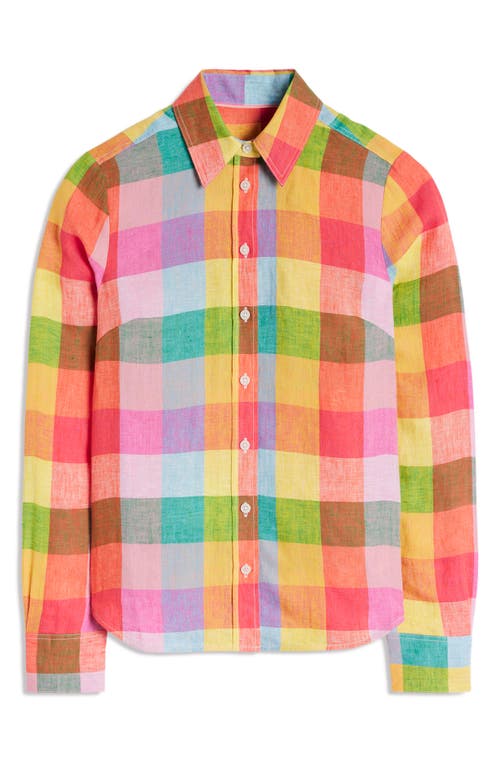 Shop Boden Sienna Check Linen Button-up Shirt In Multi Gingham