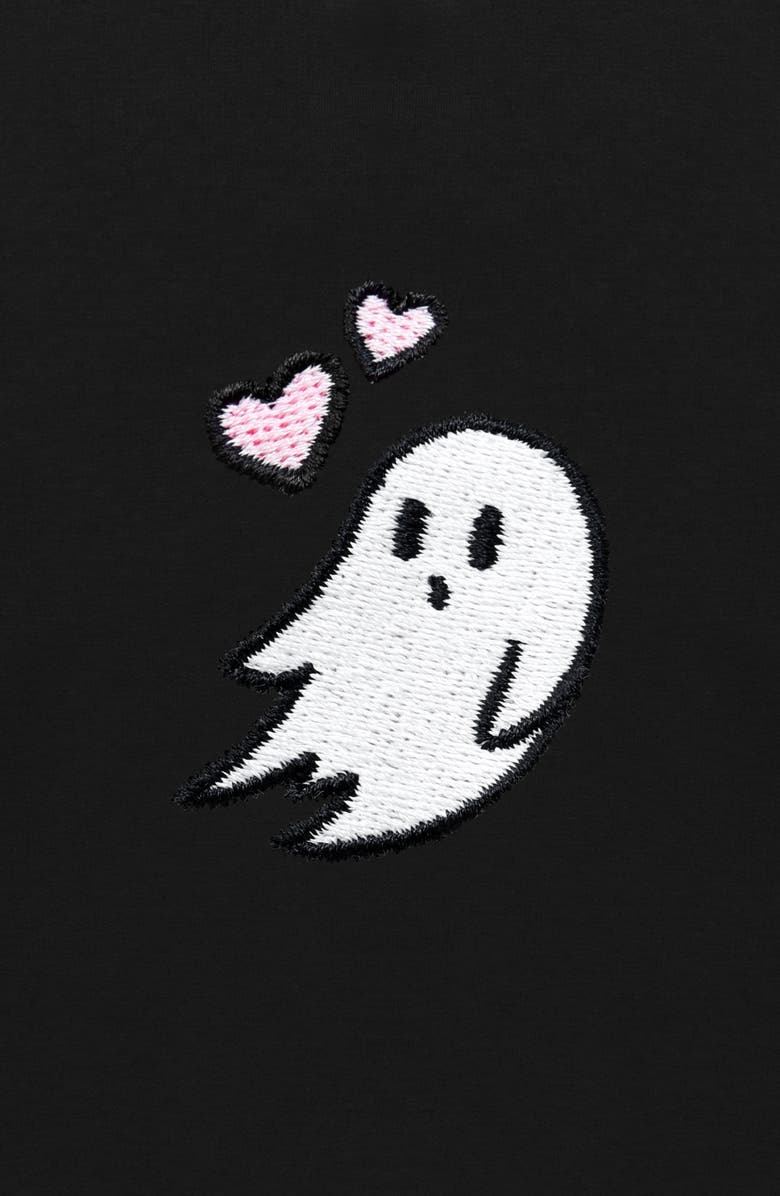 Dalix Heartly Ghost Relaxed Fleece Crewneck Sweatshirt, Alternate, color, Black