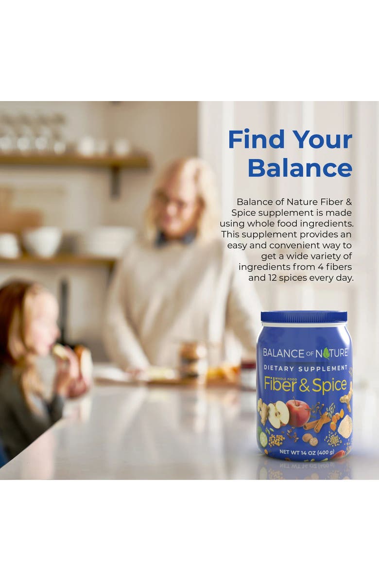 Balance of Nature Fiber and Spice Blend with Psyllium Husk Flaxseed Turmeric and Apple, Alternate, color, NO COLOR