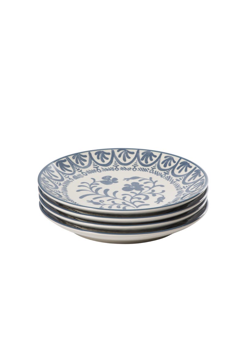 2-Time Oprah's favorite things, Valencia Flor 4pc Stoneware Dinner Plate Set, Alternate, color, Iris Blue