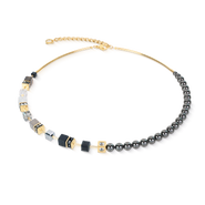 COEUR DE LION GeoCUBE® Precious Fusion Pearls Necklace Anthracite Glow