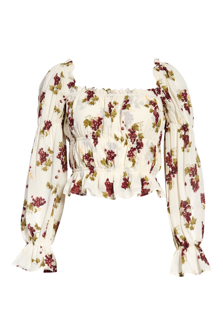 Amarena Print Crop Top, Main, color, GRAPEVINE