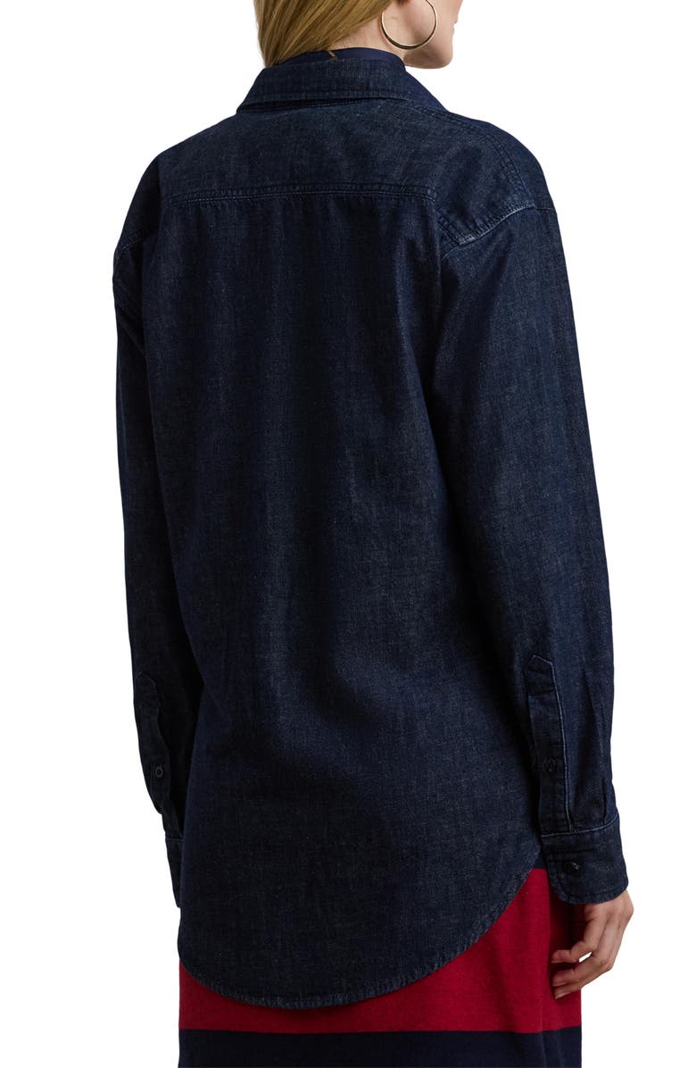 Lauren Ralph Lauren Denim Button-Up Shirt, Alternate, color, 
