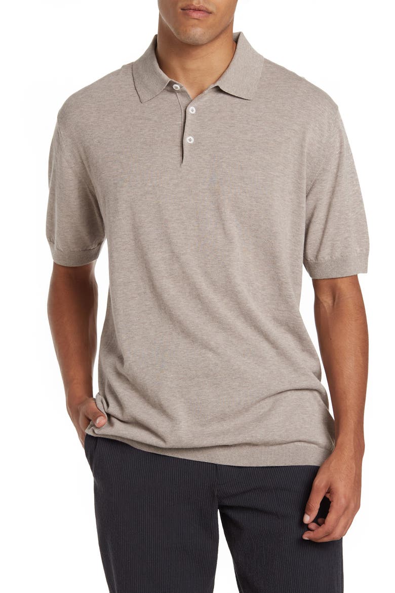 Hillside Cotton Polo, Main, color, STONE
