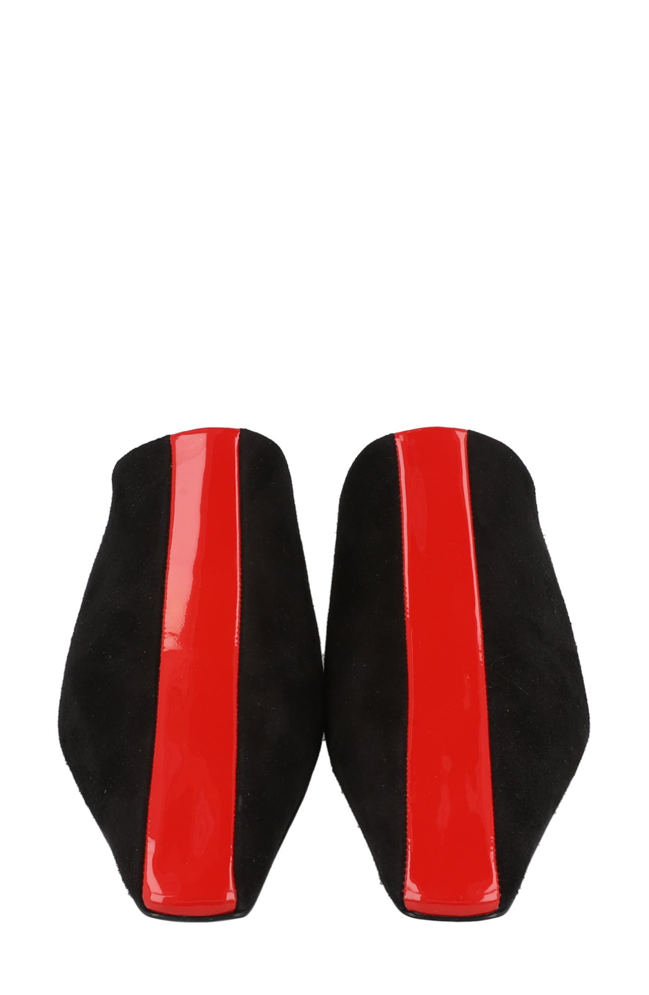 FERRAGAMO Patent Stripe Leather Mule, Alternate, color, Black