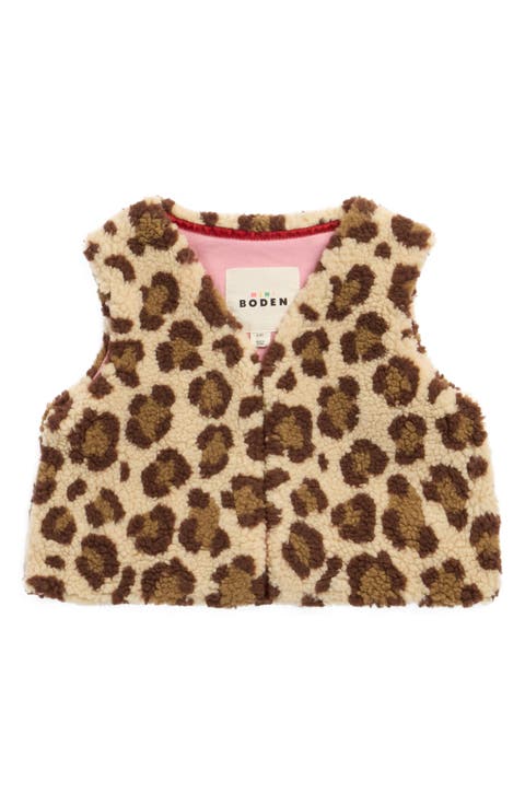 Kids' Leopard Print Textured Fleece Vest (Toddler, Little Kid & Big Kid)