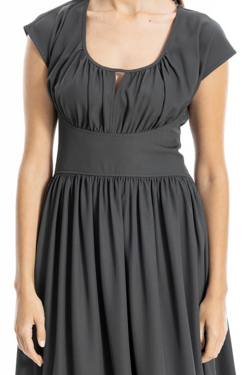 Max Studio Front Keyhole Maxi Dress In Gray