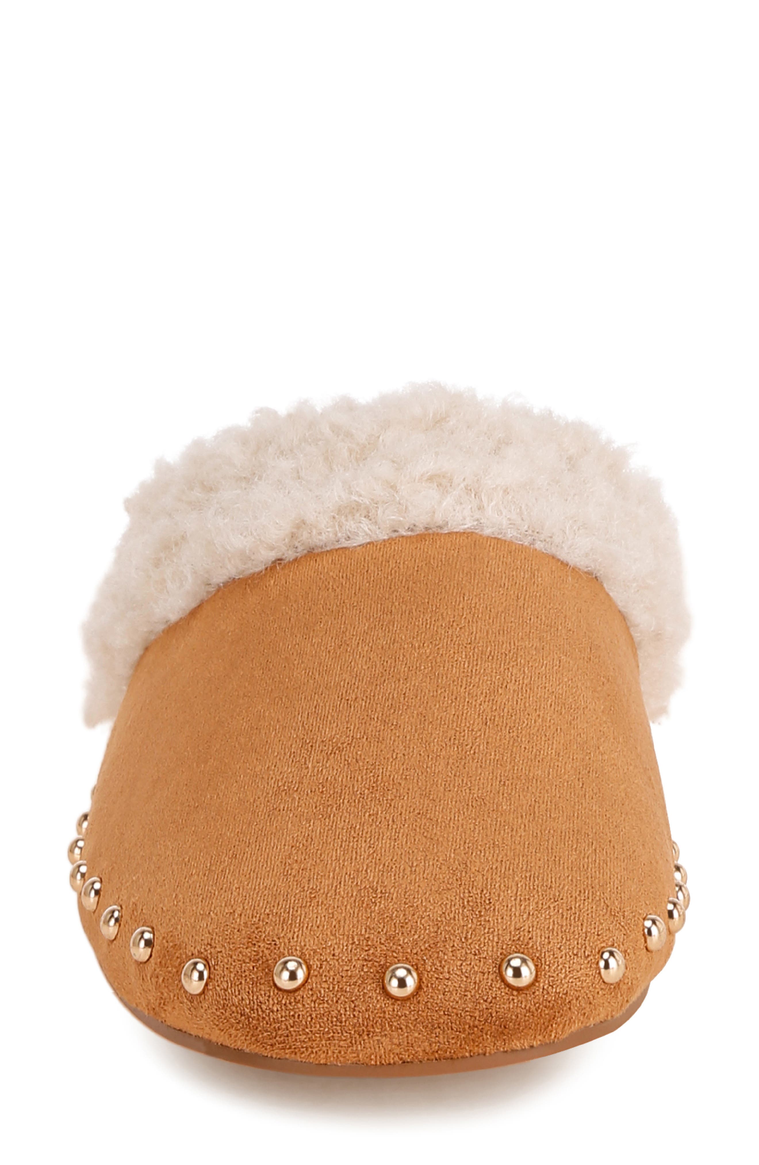 Obsidian Studded Suede Mule, Alternate, color, TAN