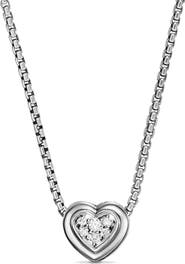 David Yurman Diamond Puffy Heart Pendant Necklace