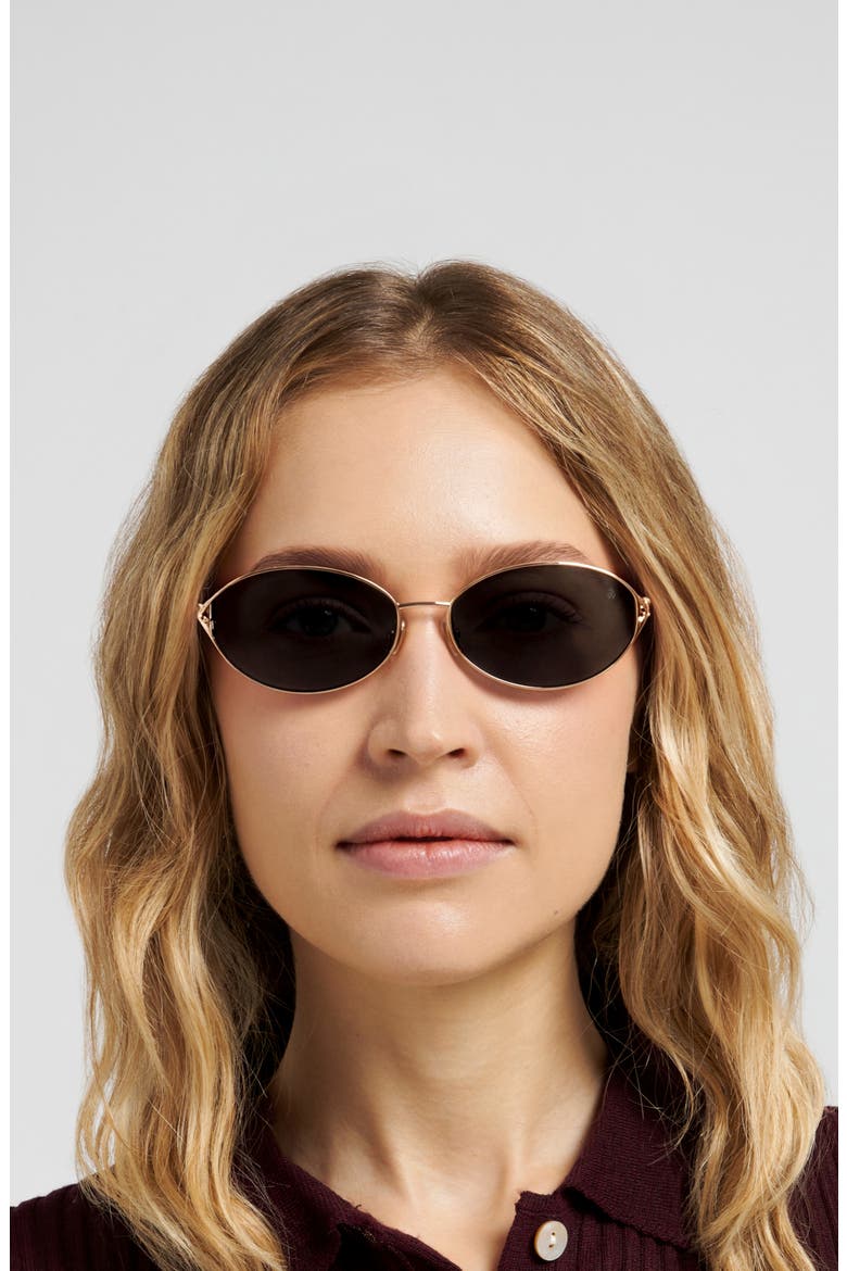 WZN 8031/G/S 56mm Oval Sunglasses, Alternate, color, ROSE GOLD/ GREY